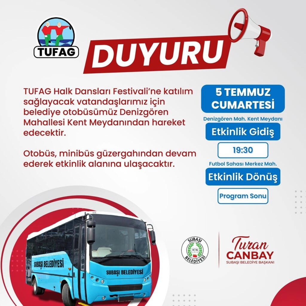 TUFAG Festivali Ulaşım Hizmeti