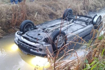 Termal’de Korkutan Kaza: Kontrolden Çıkan Araç Su Kanalına Uçtu!