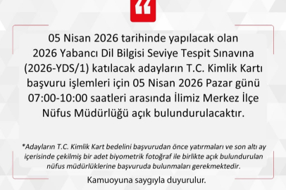 Yalova’da YDS Adaylarına Kritik Uyarı: Nüfus Müdürlüğü Sınav Sabahı Açık Olacak
