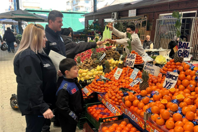 Minik Polis Çınar, Pazar Denetlemesine Katıldı